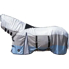 HKM Strong Fliegendecke mit Halsteil, Blau/Weiß/Grau, 145