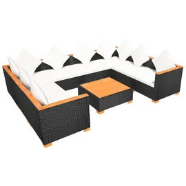 vidaXL Garten-Lounge-Set 9-tlg. schwarz