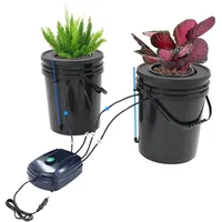 Dekltus Hydroponic System, DWC Hydroponics Grow System, 5 Gallonen Tiefwasserkultur - 2 Eimern und Topf-Tropfkit, Hydroponisches Anbausystem für Blumen, Gemüse, Obst, 12W