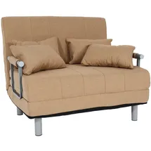 Mendler Schlafsessel HWC-K29, Klappsessel Schlafsofa Gästebett Relaxsessel, Liegefläche 186x97cm Stoff (270g/m2) ~ creme-beige