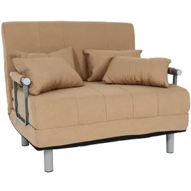 Mendler Schlafsessel HWC-K29, Klappsessel Schlafsofa Gästebett Relaxsessel, Liegefläche 186x97cm Stoff (270g/m2) ~ creme-beige