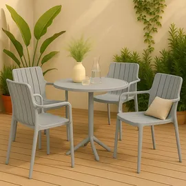 vortivo Gartenstuhl 8er Set 0 x 0 x 0 cm grau