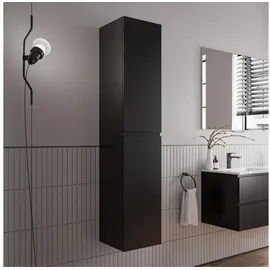 Bernstein AVA Hochschrank 35 x 35 x 170 cm Schwarz Glas/Holz/MDF