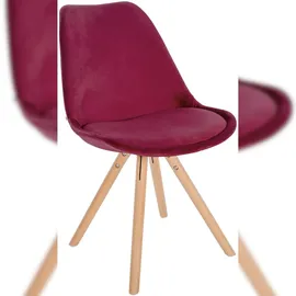 CLP Stuhl Sofia Samt bordeauxrot/natura (rund)