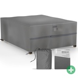 Sanzaro Abdeckung Gartenmöbel Winterfest - 600D Oxford mit RipStop-Technologie, Schwerlast 320g, Reißfest & UV-Beständig, Schutzhülle für Gartentisch Sitzgruppe Balkonmöbel - 200x160x70cm 200 x 160 x 70 cm200 x 160 x 70 cm (BxTxH)