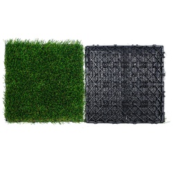 VEVOR 9 Stück 30,5 x 30,5 cm Kunstrasen, grün, Kunstrasen-Teppich, Matte, Teppich für drinnen und draußen