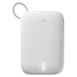 PURO Power Link 10 Plus 10000 mAh Powerbank 10000mah Usb-a/usb-c mit integriertem USB-C-Kabel – Weiß