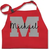 Kinderschürze Schürze Kinder Jungen Mädchen - Weihnachten Anfangsbuchstabe - Anfangsbuchstaben Name I Persönliches Geschenk Personalisiert mit Namen bedrucken I Initialen I Custom Buchstabe I - 7-13 Jahre