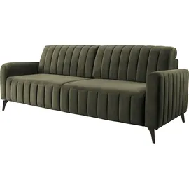 exxpo - sofa fashion Schlafcouch Mikrovelours 3-Sitzer Grün