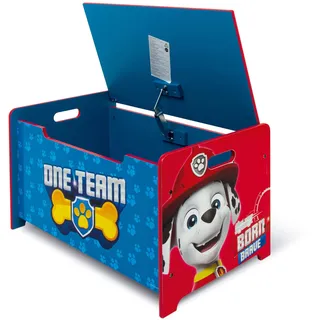 ARDITEX – Spielzeugtruhe aus Holz Paw Patrol – 62,5x40x37 cm – Farbe Blau – Ideal zum Aufbewahren von Spielzeug, Kleidung oder Gegenständen im Kinderzimmer