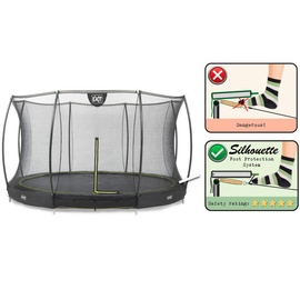 EXIT TOYS Silhouette Bodentrampolin 366 cm inkl. Sicherheitsnetz schwarz