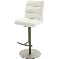DeLife Barstuhl Pela-Flex Drehfuß höhenverstellbar Metall Titanfarben Bouclé Soft Beige