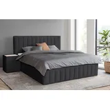 INOSIGN Polsterbett INOSIGN "Effy erhältlich in der Breite 180x200cm", schwarz, B:203cm H:117cm L:217cm, Betten, Polsterbett, wahlweise mit Lattenrost und King-Matratze (28cm)