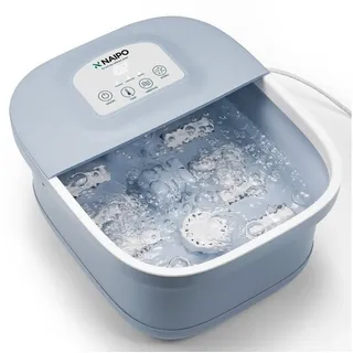 Naipo 3 in1 Fußmassagewanne Sprudelbad LCD Touchscreen Fußmassagegerät, blau