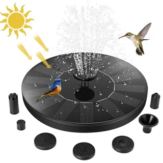 Jsdoin Solar Springbrunnen Außen, Solarbrunnen Draussen mit 6 Düsen, Freistehend, Tauchbrunnen für Den Außenbereich, Für Teich, Pool, Terrasse, Garten