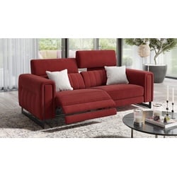Stoff Sofa LESINA Stoff Couch Designersofa - Rot