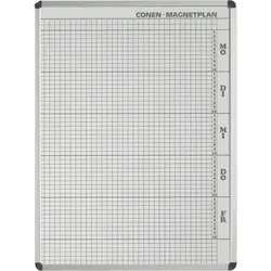 Plantafel mit Personalplan und Stundenraster aus beschreibbarer Premium Stahlemaille, weiß