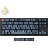 Keychron V3 Max, Gaming-Tastatur - schwarz/blaugrau, DE-Layout, Gateron Jupiter BANANA, USB/Bluetooth, DE (V3M-D4-DE)