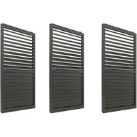 Mendler 3er-Set Aluminium Schiebetür für Pergola HWC-L46, Terrassenüberdachung, Lamellenpaneel