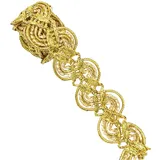 Whakano 1 Meter Gold Posamentenborte,Gimpenbesatz,Geflochtenen Gimp Trim,Goldkante Borte,Gold Zierband für Nähen DIY Handwerk,Hut Tasche Dekoration,Kleidung Kragen Ärmel Seite Zubehör,Hellgold