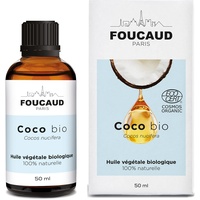 FOUCAUD | Pflanzliches Kokosöl | Cocos nucifera | BIO | 100% natürlich | weichmachend | schützend | nährt die Haarfaser | 50 ml | Französische Marke seit 1946