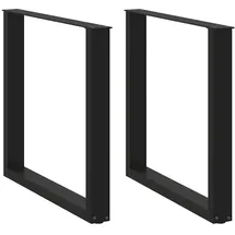 vidaXL Esstischbeine U-Form 2 Stk. Schwarz 80x(72-73) cm Stahl
