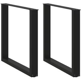 vidaXL Esstischbeine U-Form 2 Stk. Schwarz 80x(72-73) cm Stahl