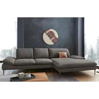 W.Schillig Ecksofa "enjoy&MORE, Designsofa, bequem, elegant und zeitlos, L-Form", grau (antracite s37), B:340cm H:87cm T:185cm, Chenille-Flachgewebe R66 (85% Polyester, 15% Nylon);Longlife Xtra-Leder Z59: Glattleder mit modischer Prägung.