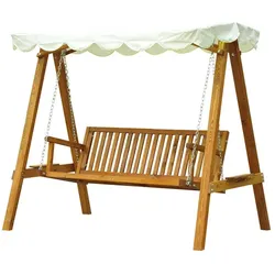 Outsunny Hollywoodschaukel, 3-Sitzer, beige
