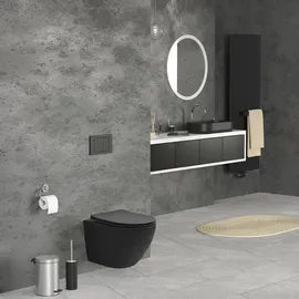 luxebath Hänge-WC mit WC-Sitz Schwarz matt Nano-Beschichtung