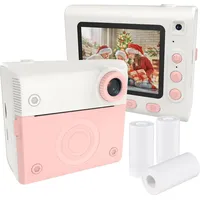 Sofortbildkamera fuer Kinder, Digitalkamera fuer Kinder, 1080P, digitale Videokamera, Doppelobjektiv, 2,8 Zoll IPS-Bildschirm, eingebauter Akku, Bi... - Rosa