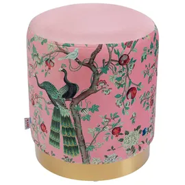 Kare Hocker Cherry Peacock Polyester Ø32 cm Rosa