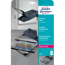 Avery Zweckform 3566 Overhead-Folien für Farblaserdrucker (20 Transparentfolien, A4, spezialbeschichtet, stapelverarbeitbar, extrem hitzestabil durch erhöhte Folienstärke 0,13mm, lösemittelfrei)
