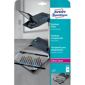 Avery Zweckform 3566 Overhead-Folien für Farblaserdrucker (20 Transparentfolien, A4, spezialbeschichtet, stapelverarbeitbar, extrem hitzestabil durch erhöhte Folienstärke 0,13mm, lösemittelfrei)