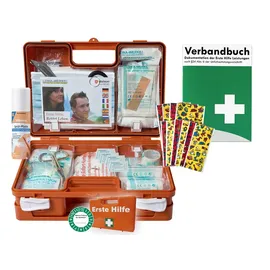 WM-Teamsport Erste-Hilfe-Koffer Erste-Hilfe-Koffer KITA PLUS nach DIN/ EN 13157 + Sprühpflaster orange