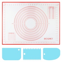 70X50cm Silikon Backmatte Groß Silikonmatte Backen Backunterlage Silikon Mat Teigmatte Teigunterlage Wiederverwendbar mit Messung Ausrollmatte für Teig Macarons Plätzchen Pizza