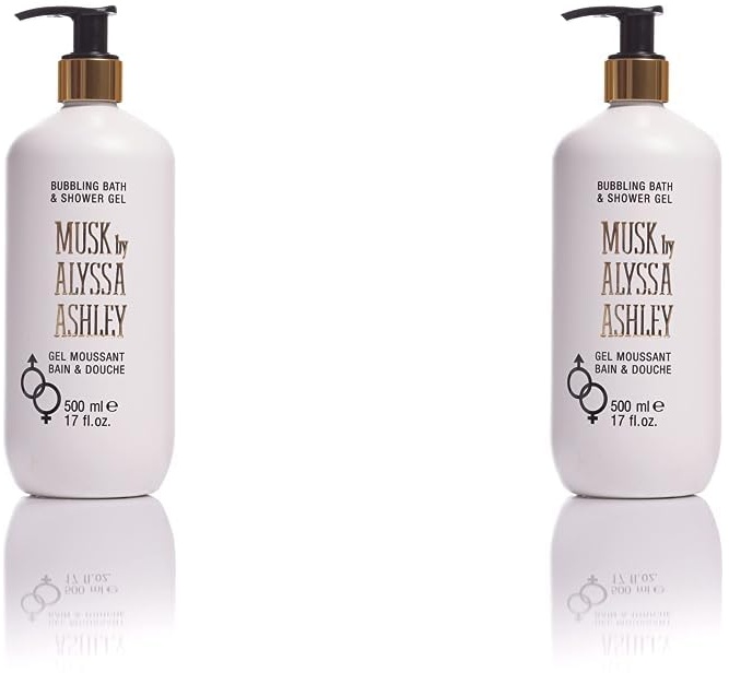 Alyssa Ashley MUSK Bath & Shower Gel 500 ml mit Pumpe (Packung mit 2)