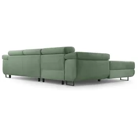 ax living Eckcouch Cord 2-Sitzer Salbeigrün