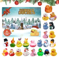 2024 Weihnachtsgummi Enten Adventskalender | 24 Tage Weihnachts Countdown Kalender Mit 24 Stück Gummienten | Niedliches Weihnachts Countdown Geschenk Mit Gelber Ente Für Kinder