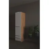 priess Kleiderschrank Schrank Garderobe Wäscheschrank Barcelona in 5 Breiten viel Stauraum, geräumige Schubkästen, mit Spiegel, MADE IN GERMANY weiß 48 cm x 193 cm x 36 cm