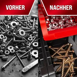 DEUBA Wandregal mit Stapelboxen und Werkzeughalter Werkstattregal Werkzeuglochwand