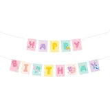 OEM Happy Birthday Girlande 180 cm Bunt/Gelb/Lila/Rosa