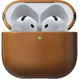 Nomad Nomad, Airpods 4 Hülle Modern Leather stoßfest, Hellbraun | Braun