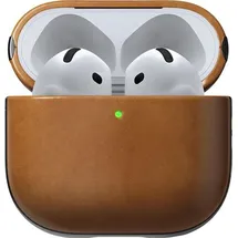 Nomad Nomad, Airpods 4 Hülle Modern Leather stoßfest, Hellbraun | Braun