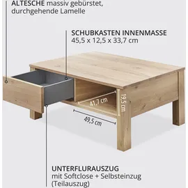 Wohnconcept Malaga Braun Massivholz 115 x 45 x 65 cm