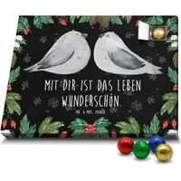 Mr. & Mrs. Panda Schoko Adventskalender Turteltauben Liebe - Schwarz - Geschenk, Partner, Freundin, große Liebe, Freund, Ehefrau, Schokoladen Adve... - Schwarz