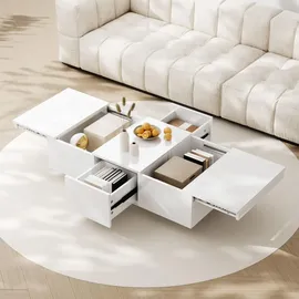 stilvora Couchtisch Weiß MDF 100 x 31 x 50 cm