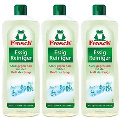 FROSCH 3x Frosch Essig Reiniger 1 Liter – Stark gegen Kalk Allzweckreiniger