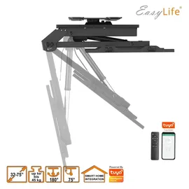 Easy Life EasyLife - TV Deckenhalter V2 Smart Home elektrisch schwenkbar drehbar, 37 bis 75 Zoll VESA 600x400, Schwarz
