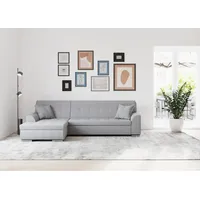 DOMO collection Ecksofa DOMO COLLECTION "TREVISO viele Bezüge, auch in Cord, L-Form, 267x178 cm", grau, B:267cm H:83cm T:178cm, 95% Polyester, 5% Nylon, Sofas, Ecksofa, wahlw. mit Bettfunktion, inkl. Zierkissen, Unser Dauertiefpreis
